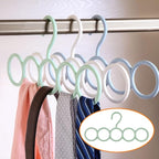 Coshar 5 Pack Scarf Hanger Holder Scarf Storage Organizer for Ties Belts Socks, Ring Hole Slots for Space Saving, Multiple Purpose Tie Belt Rack Organizer (2 White+ 3 Green)