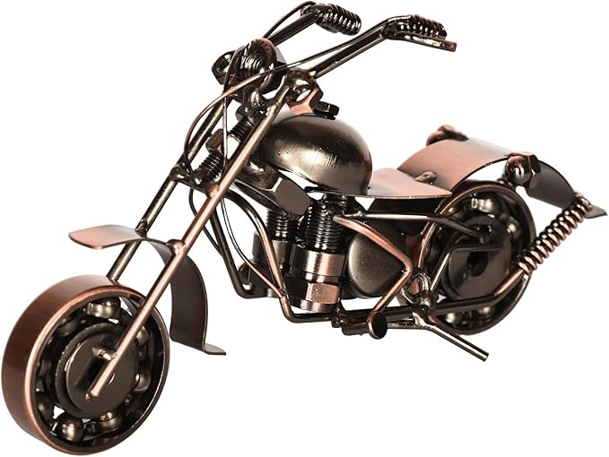 Metal Motorcycle Model - Collectible Moto Decor, Ideal Motorcycle Gifts for Men, Handcrafted Metal Replica for Study/Office/Living Room Decoration（Large）