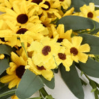 JINGHONG Yellow Spring Wreath 22 Inch Summer Wreath with Sunflower and Daisy Flower Wreaths for Front Door Window Wall Decoration and Indoor Outdoor Decor