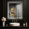 LOAAO 24"X28" LED Mirror for Bathroom, Lighted Bathroom Mirror with Lights, Anti-Fog, Dimmable, Memory Function, Clear Reflection