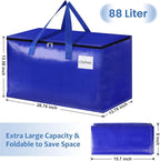 Extra Large Moving Bags, Storage Totes with Study Handles & Heavy Duty Zippers, Moving Supplies for Moving & Storage, Space Saving Packing Bags for Home & Dorm(88L 6-Pack)