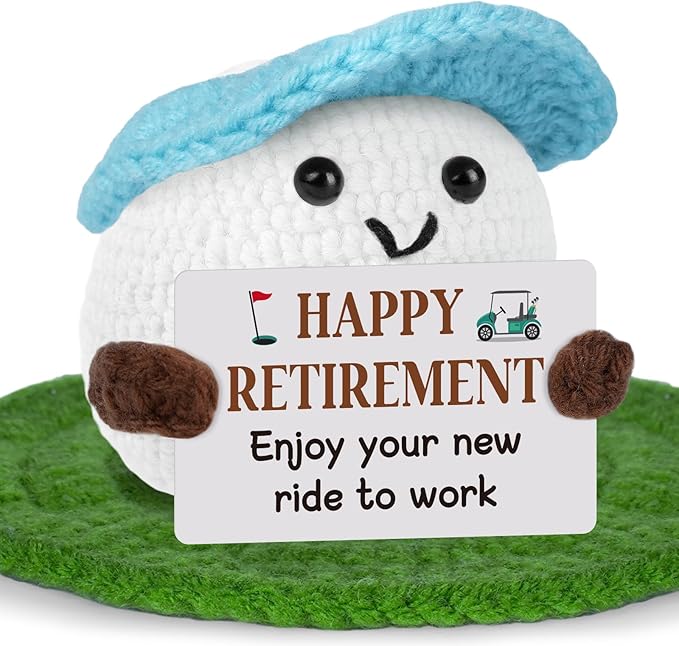 Retirement Gifts for Men Women, Funny Crochet Golf Ball Gifts for Retirement, Retirement Gift for Dad Grandpa Coworkers Husband-Meaningful Crochet Golf Ball Accessories