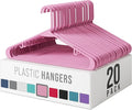 Plastic Hangers 20 Pack Pink - Clothes Hangers - Makes The Perfect Coat Hanger and General Space Saving Clothes Hangers for Closet - Percheros Ganchos para Colgar Ropa Hangars