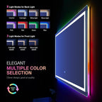 LOAAO 72"X36" Inch RGB LED Bathroom Mirror with Lights, Large, Anti-Fog, Dimmable Smart Lighted Bathroom Vanity Mirror, Multiple Light Modes, RGB Backlit + Front Light, Memory Function, Tempered Glass