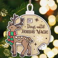 Christmas Reindeer Snowflake Ornaments for Trees Decorations, Wooden Countdown Hanging Pendant Charms Xmas Elk Decorative DIY Craft Hanging Ornaments for Christmas Decorations