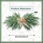 24 Inch Artificial Eucalyptus Greenery Swag with Rustic Linen Bow, Farmhouse Mantel & Wall Decor for Spring, Summer and Year-Round Home or Wedding Decoration(1PCS)