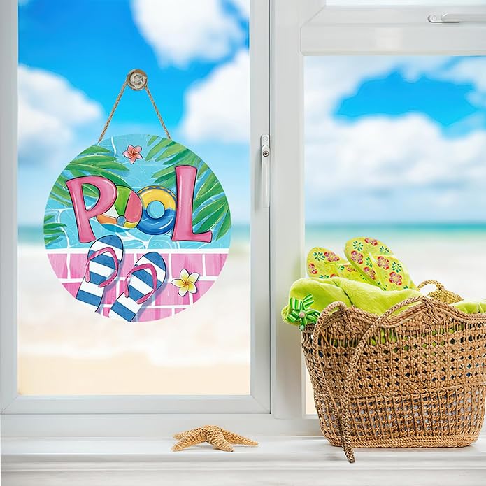 Summer Pool Flip Flops Front Door Sign