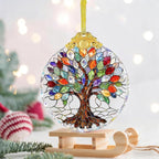Tree of Life Stained Glass Thank You Gifts for Women Christmas Tree Decorations Crystal Ornaments Appreciation Gifts for Coworkers Teacher Best Friend Boss Birthday Gifts for Mom Car Hanging Ornament
