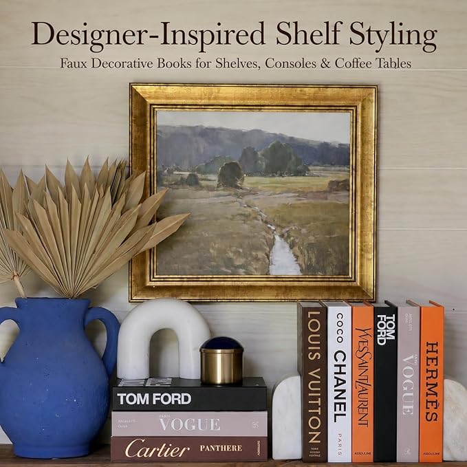 PROBENEX 4 Pcs Decorative Books | Not for Storage, Cardboard Box, Assembly Required, Photography Props, No Real Book | Modern Coffee Table, Minimalist Home Room Decor, Home Staging, Magazine-Ready
