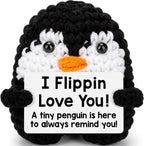 Belatelove Inspirational Positive Crochet Penguin - Funny Cute Little Reminders Cheer Support Mental Health Penguin Mother's Day Cute Birthday Graduation Gifts for Women Men Coworkers College Friends