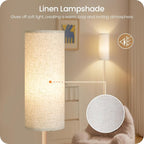 2 Pack Wooden Textured Pole Lamps, Dimmable Floor Lamp for Living Room with Remote and Foot Switch, 64.4” Standing Tall Lamp, Corner Light for Bedroom, Bulb Included, 3000K-6500K, XE06LDP205W1