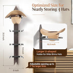 Cowboy Hat Rack for Wall, Cowboy Hat Holder Wall Mount Holds up to 4 Hats, Wooden Western Rustic Metal Hat Hanger with Arrow Sign Board, Hat Organizer for Western Hat, Fedora, Sun Hats (2 pack)