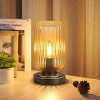 LigthRound Touch Table Lamp for Bedroom, Cordless Bedside Small Table Lamp, Dimmable Rechargeable Battery Operated Lamp for Nightstand, Bedside, Living Room, Desk, LED Bulb Included