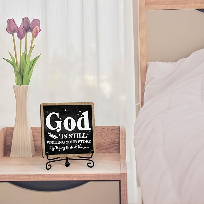 Home Decor, Farmhouse Shelf Decor For Living Room, Boho Aesthetic Table Decorations, Christian Gifts For Women Men, Entryway Tv Stand Fireplace Mantle Coffee Table Decoration (story-01)