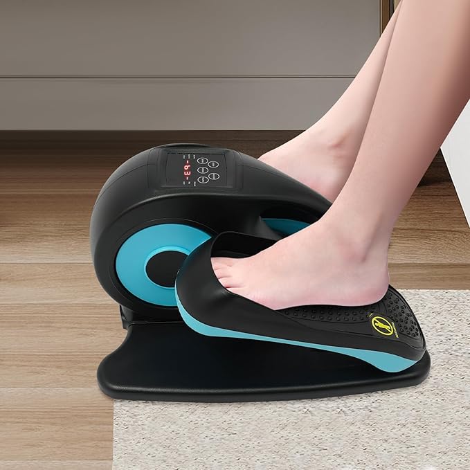 Portable Pedal Exerciser 5 Speed Gears Electric Elliptical Trainer with Remote Control and LCD Screen Under Desk Bike Pedal Exerciser for Home, Training Room, Offices