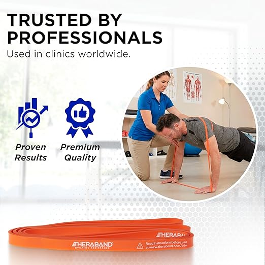 THERABAND High Resistance Band, Light Elastic Super Band for Full Body Workouts, Physical Therapy, Strength Training, Durable 41” Loop Exercise Band, 15 lb Resistance