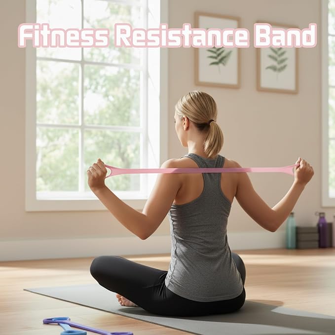 Figure 8 Fitness Resistance Band, Exercise Resistance Bands for Women, Resistance Bands with Handles for Arms, Back, Shoulders, Legs and HIPS Working Out