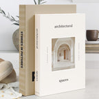 Beautiful Decorative Books - Set of 2 Boxes Enhance Your Coffee Table, Bookshelf or Mantel Decor - Aesthetic Fake/Faux Books for Modern Home Decoration, Photo Storage and as a Keepsake Box