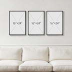 Framed Boho Black and White Abstract Wall Art, 3 Piece Modern Beige Canvas Prints Paintings Artwork for Walls, Black Geometric Pictures for Living Room Bedroom Hallway Office Wall Decor 16x24 In