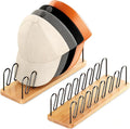 Hat Organizer for Baseball Caps-2 PacK | Wood & Metal Hat Rack Holds 14 for Baseball Caps | Space-Saving Closet Shelf Organizer for Bedroom, Dresser, Entryway