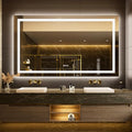 LOAAO 68"x40" LED Bathroom Mirror with Lights, Anti-Fog, Dimmable, Backlit + Front Lit, Lighted Bathroom Vanity Mirror for Wall, Memory Function