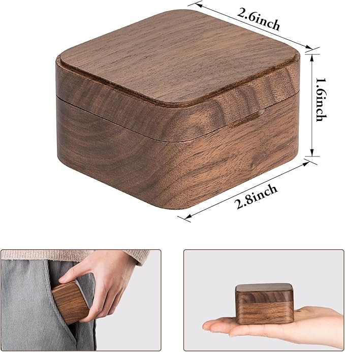 Cant Help Falling in Lov Wind Up Wooden Music Box, Vintage Musical Gifts for Birthday Christmas Valentine's Day Anniversary (Walnut)