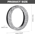 Qunclay 5.7" Silver Crystal Diamond Bling Letters Crushed Diamond Decoration Wooden Glitter Letter with Screw and Hooks Rhinestone Gift for Wedding Y2k Mcbling Bedroom Wall Decor (Letter O)