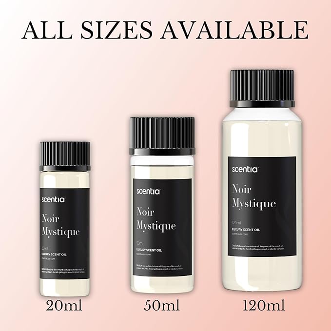 Scentia Noir Mystique – Hotel-Inspired Diffuser Oil, 20 ml (0.67 fl oz) | Essential Oil Blend of Rose, Bergamot, Lemon & Musk | Luxury Aroma for Aromatherapy Diffusers & Humidifiers, Thanksgiving Gift