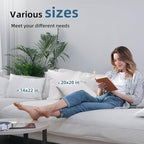 YSTHER 26x26 Euro Pillow Inserts Set of 2, Premium Down Feather Pillows for Couch & Bed - Hypoallergenic, Machine Washable, Fluffy Decorative Throw Pillow Inserts (White)