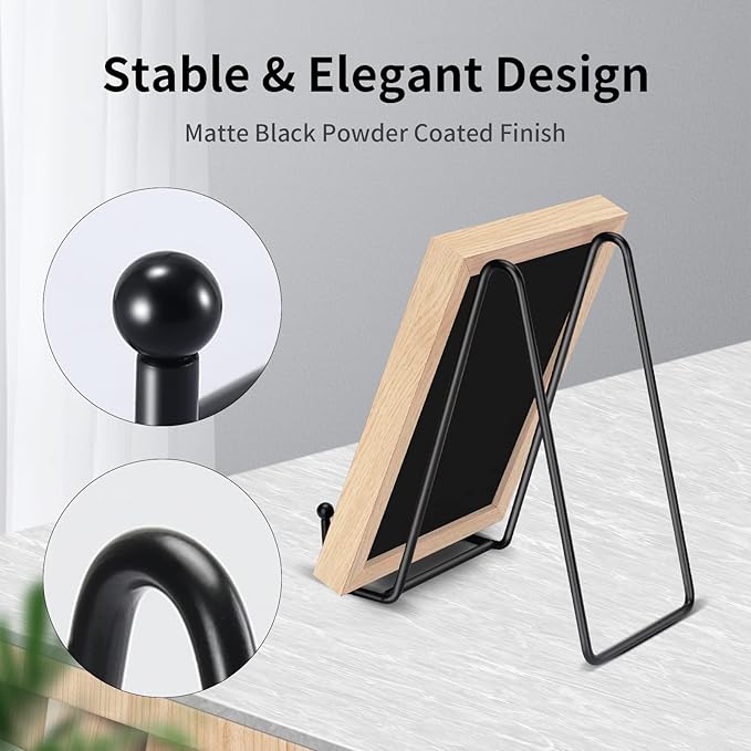Kruodop 5 Pack Plate Stands for Display, 3 Inch Plate Holder Display Stand, Metal Frame Holder Stands for Book, Pictures, Photo Easel, Tabletop Art