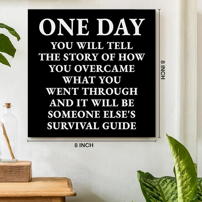 Inspirational Quotes Wall Art Decor, Black Office Decor for Men, Motivational Success Canvas Painting Positive Affirmations Posters Artwork for Home Office (8 X 8 Inches, Framed)