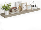 Acovy 48 Inch Floating Shelves, 3D Textured Wood Grain, 48"x9.25"x1.5" Inch Deep Floating Shelves for Wall, Wooden Shelves for Bathroom, Bedroom, Living Room, Vintage Gray Oak, 1 Piece