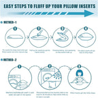 Siluvia 16"x16" Pillow Inserts Set of 2 Square Throw 16 Pillows with 100% Cotton Cover for Sofa, Couch, and Bed - White