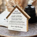 Housewarming Gifts New Home Decor, May This Home Be a Place of Happiness House Shaped Wood Sign, New House Apartment Gifts for Friends Neighbors