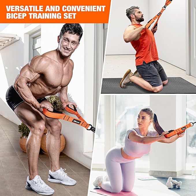 Resistance Bands with Handles, Exercise Bands with Door Anchor for Working Out, Home Gym Workout Equipment for Push Downs, Tricep, Biceps, Arms, Back, Chest, Abs, Shoulder Training