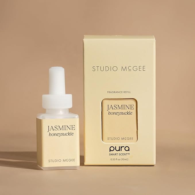 Pura x Studio McGee Home Scent Refill - Smart Air Diffuser - Long-Lasting Luxury Fragrance per Refill - Home Essential - Clean & Safe Diffuser Fragrance - 2 Pack, Jasmine Honeysuckle