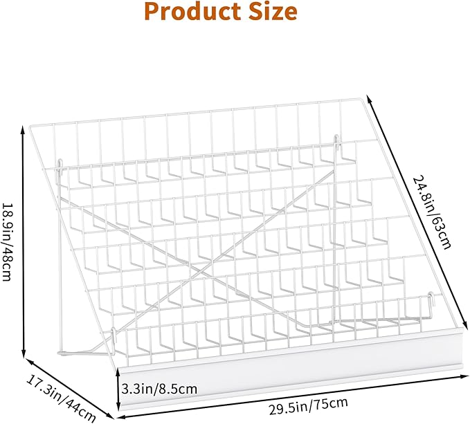 6-Tier 30" Wide Metal Magazine Holders,Wire Countertop Rack with Sign Channel,Retail Book Brochure Magazine Display Stand Literature Greeting CD Card Rack for Book Signing,Vendor Booth (White)