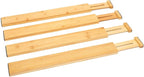 RoyalHouse Large Drawer Organizer (18" - 22") Adjustable Bamboo Drawer Dividers Organizers, Expandable Drawer Separators for your Kitchen, Bedroom, Bathroom, Dresser, Office, and More (4 pieces)