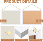 Teling 9 Pack Wood Bulletin Boards with Linen 12''x 16'' Cork Board for Walls with 90 Pushpin Decorative Wood Framed Display for School Office Home Decor (White)