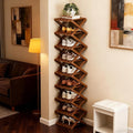 The 9-Tier No-Assembly Bamboo Rack, 2026 Upgraded Foldable Bamboo Shoe Rack, Space-Saving Organizer for Shoes, No Assembly Narrow Shoe Shelf for Entryway Closet Dorm (Brown,5-Tier)