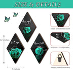 3 Pcs Teal Wall Decor Teal Rose Bathroom Decor Farmhouse Turquoise Bathroom Inspirational Wood Office Wall Art with Accept Let Go Have Faith Sign for Girl Women Living Room Bedroom(12x7 Inch)
