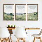 KAlRNE Natural Christian Framed Canvas Wall Art Set of 3(24”X36”),Religious Bible Verse Wall Decor,Vintage Inspirational Scripture Painting,Botanical Green Art Prints For Living Room Bedroom Church