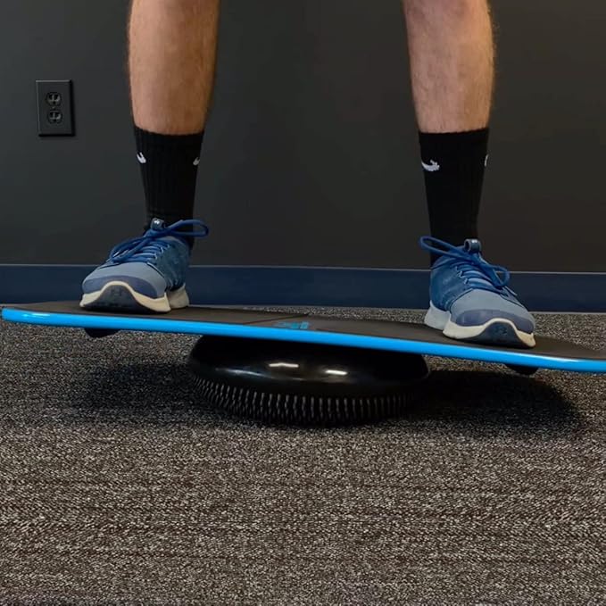 Revbalance Adjustable Wobble Cushion and High Density Rocker Combo for Balance Training, Recovery, and Physical Therapy