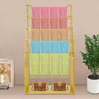 Scarf Organizer, 5-Tier Metal Scarf Display Stand with Wheels, Freestanding Scarf Display Rack, Retail Store Towel Rack, Ties Belt Pants Hanging Rack, for Boutique Display, Home (Gold-5 Rods)