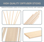 HOSSIAN 50PCS Reed Diffuser Sticks - Reed diffusers-Reed Sticks -Diffuser Glass Bottles-Diffuser Refills- Natural Rattan Wood Replacement for Aroma Fragrance (7.5"*3.5mm Primary Color)