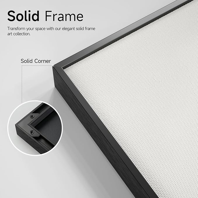 Framed Black and White Gray Modern Abstract Wall Art, Set of 3 Piece Big Canvas Paintings Artwork for Walls, Minimalist Art Prints Pictures for Living Room Hallway Bedroom Office Wall Decor 16x24 Inch
