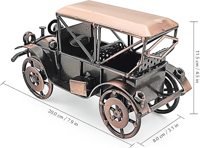 Tipmant Antique Vintage Car Model Metal Wall Home Office Decoration Table Wall Room Decor Ornaments Handmade Handicrafted Collections Collectible Vehicle Gifts
