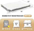 TAILI Mattress Vacuum Storage Bag, Twin/Twin-XL Foam Mattress Vacuum Bag with 4 Straps, Sealable Bag for Memory Foam, Latex, Easy Moving, Transport and Storage