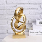 DOVDOV Abstract Gold Knot Statue, Geometric Knot Decor, Gold Decor on Shelf Bookshelf countertop for Living Room Coffee Table Office Coffee Table entryway entryway Desktop Decorative Ornament.