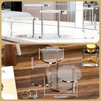 Round Acrylic Display Riser Stands, 3 Tier Jewelry Display Stands for Rings Earrings Mini Figurines 2 Pack(Clear)